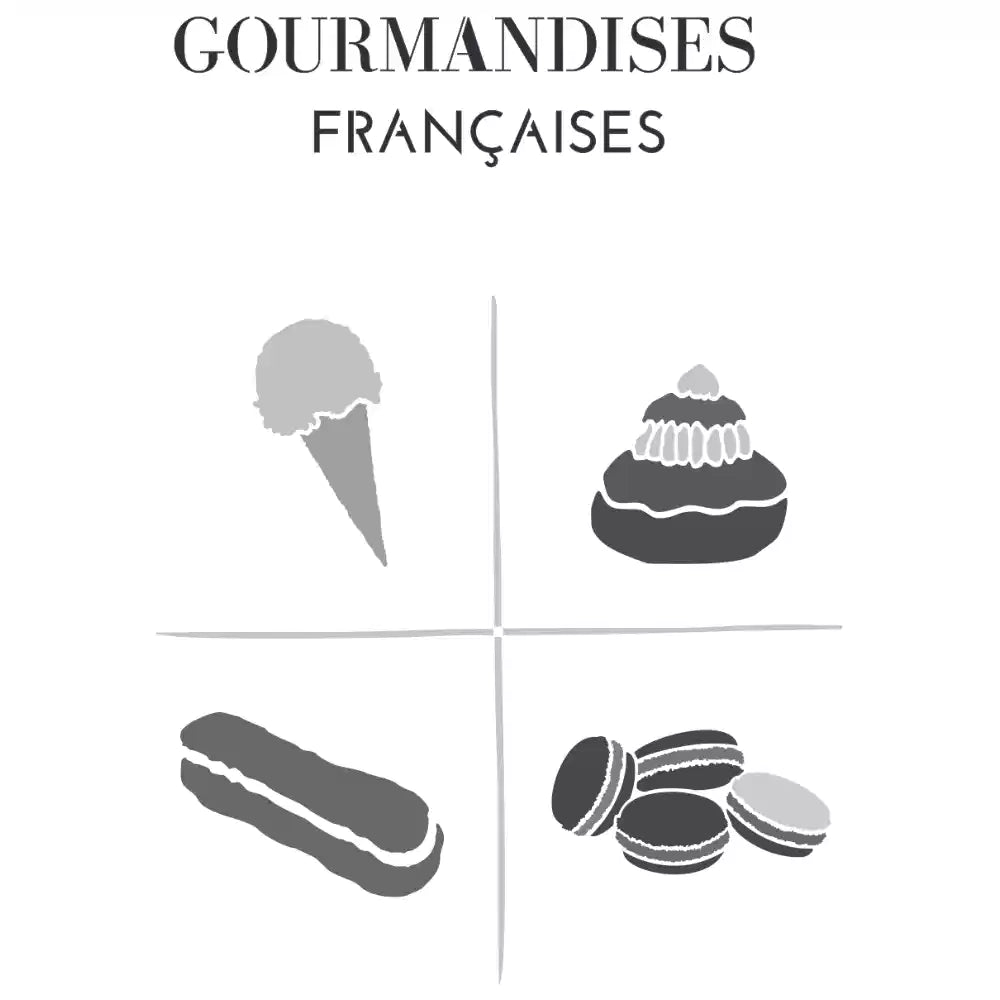 Pochoir déco Affiche Gourmandises Françaises