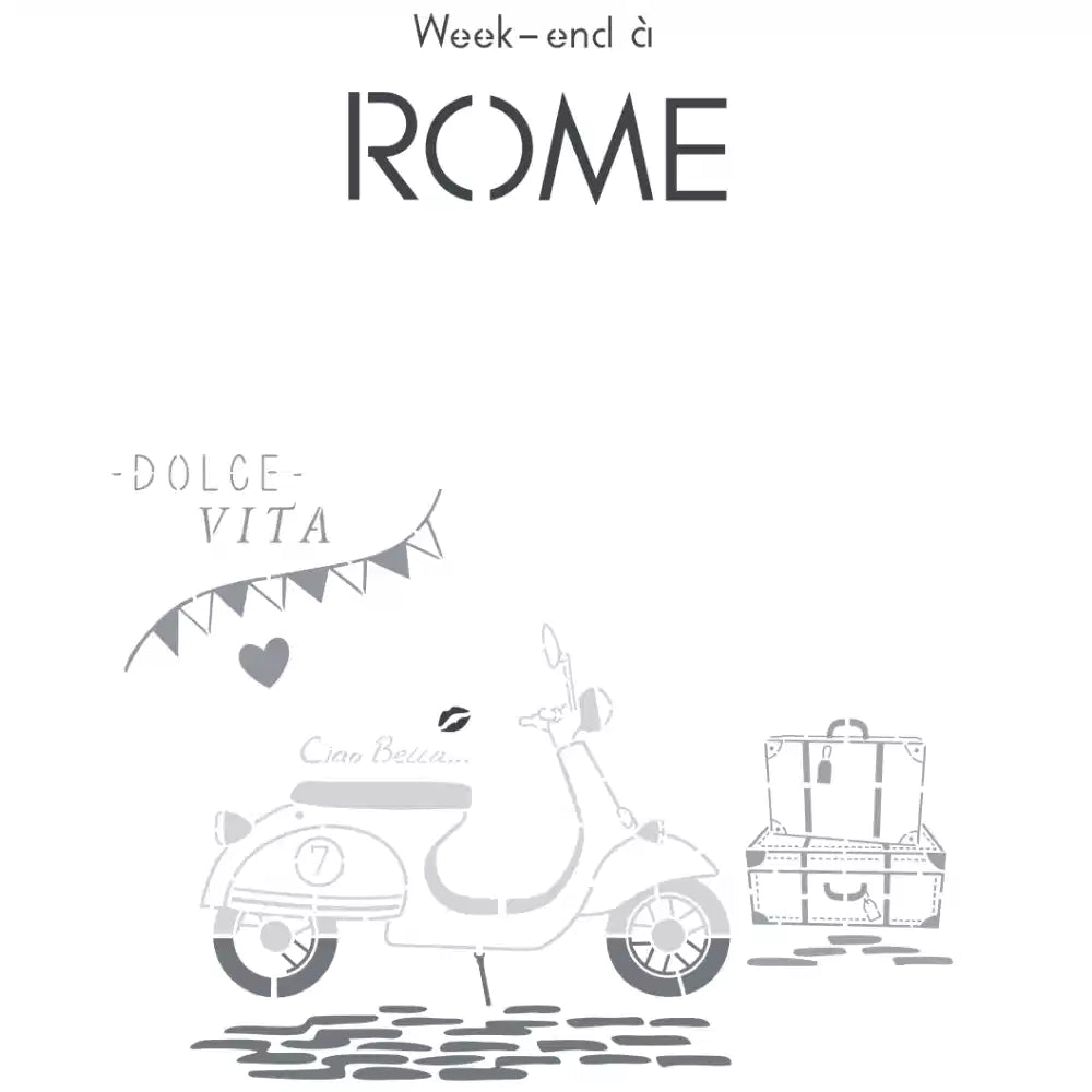 Pochoir déco Affiche Week-end à Rome