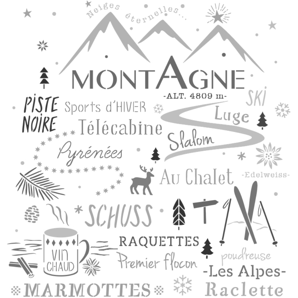 Pochoir déco Affiche Tout schuss