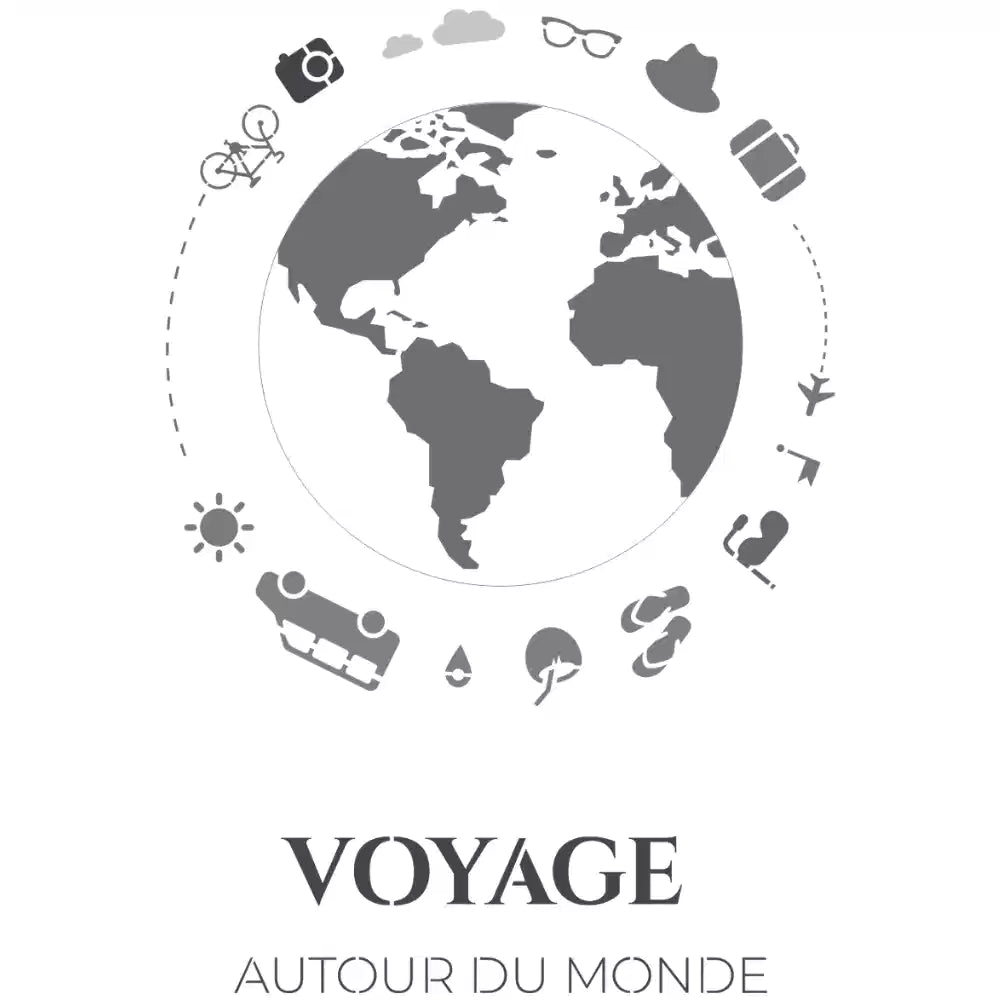 Pochoir déco Affiche Voyage autour du monde