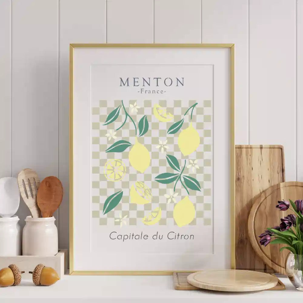 Pochoir déco Affiche Duo Aplat Vichy & Citrons de Menton