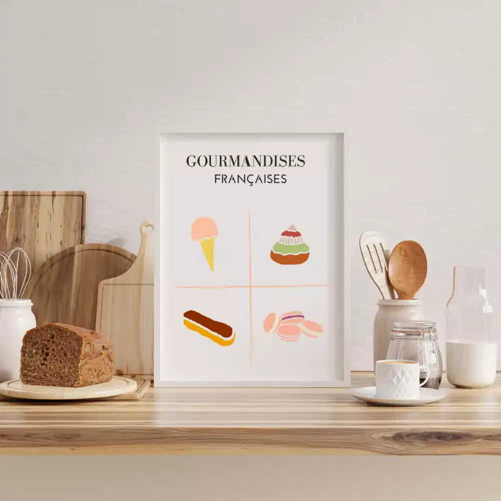 Pochoir déco Affiche Gourmandises Françaises