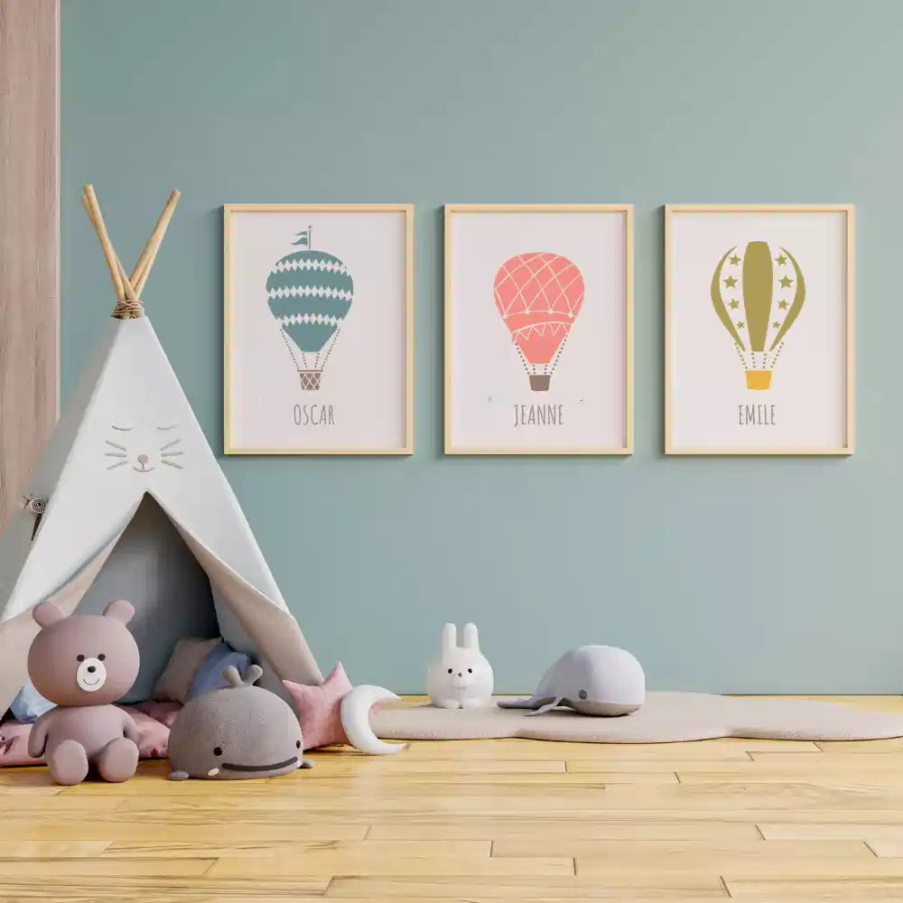 Pochoir déco Affiche Montgolfière Voyage