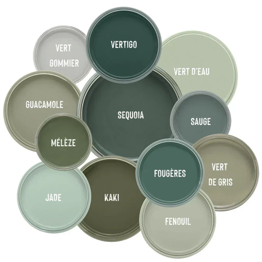 Collections de 12 couleurs de peintures vertes Eléonore Déco