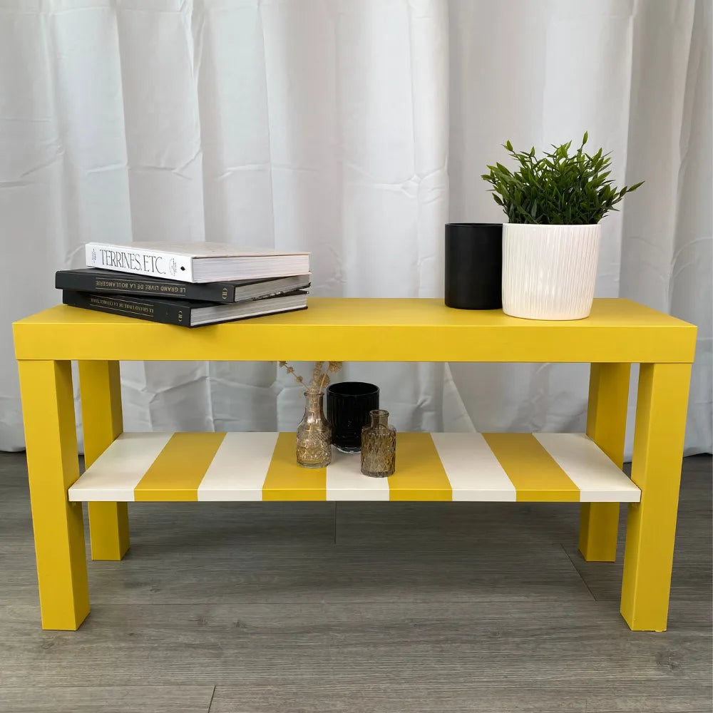 Meuble TV moderne relooké avec la lumineuse teinte Safran