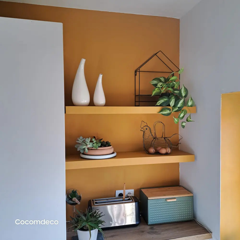 Mur peint avec peinture Mur sublime jaune Toscane