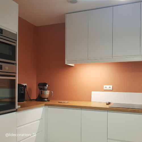 Mur peint avec la couleur Terre de mars