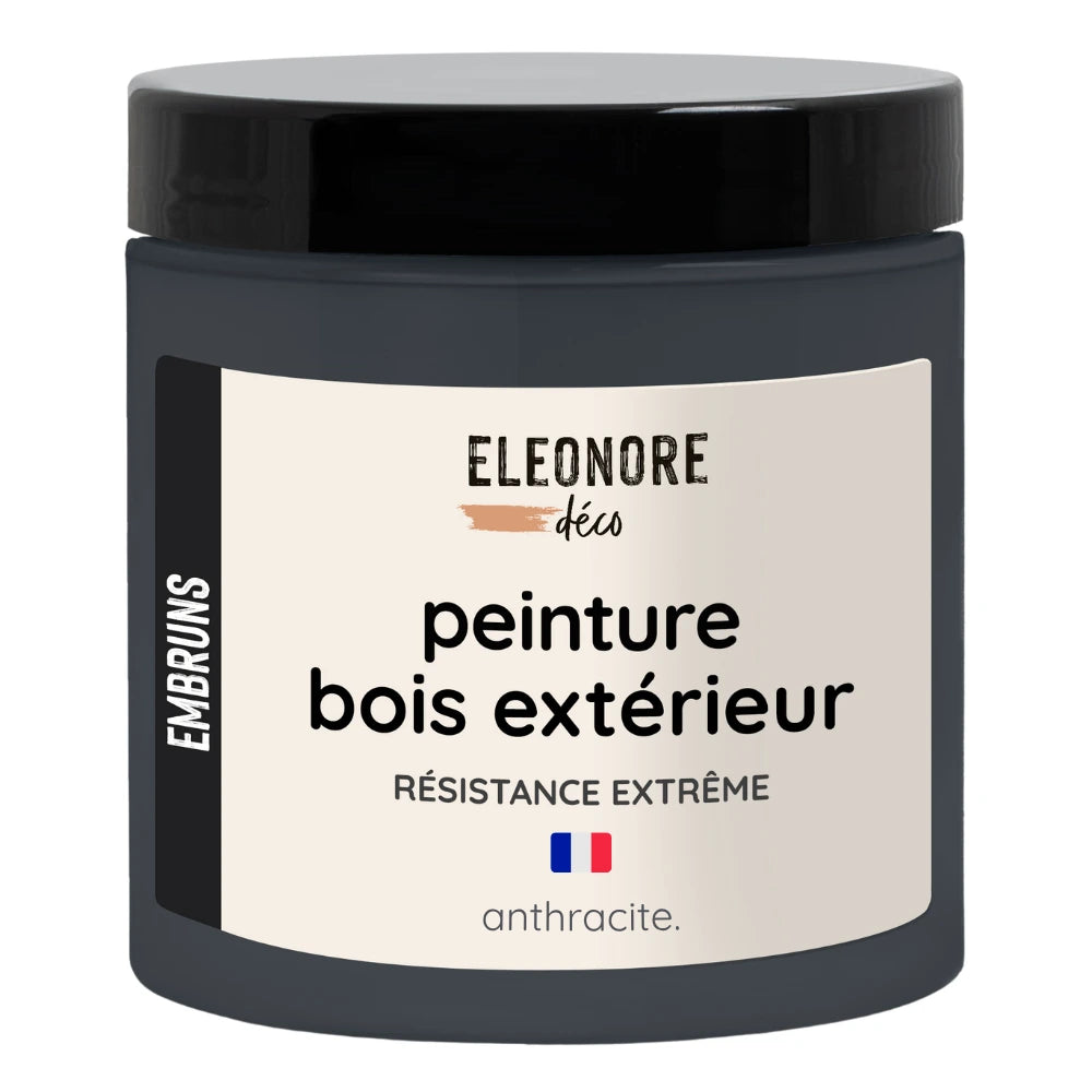 Peinture bois extérieur résistance extrême et très longue durée - Embruns Eléonore Déco couleur gris Anthracite