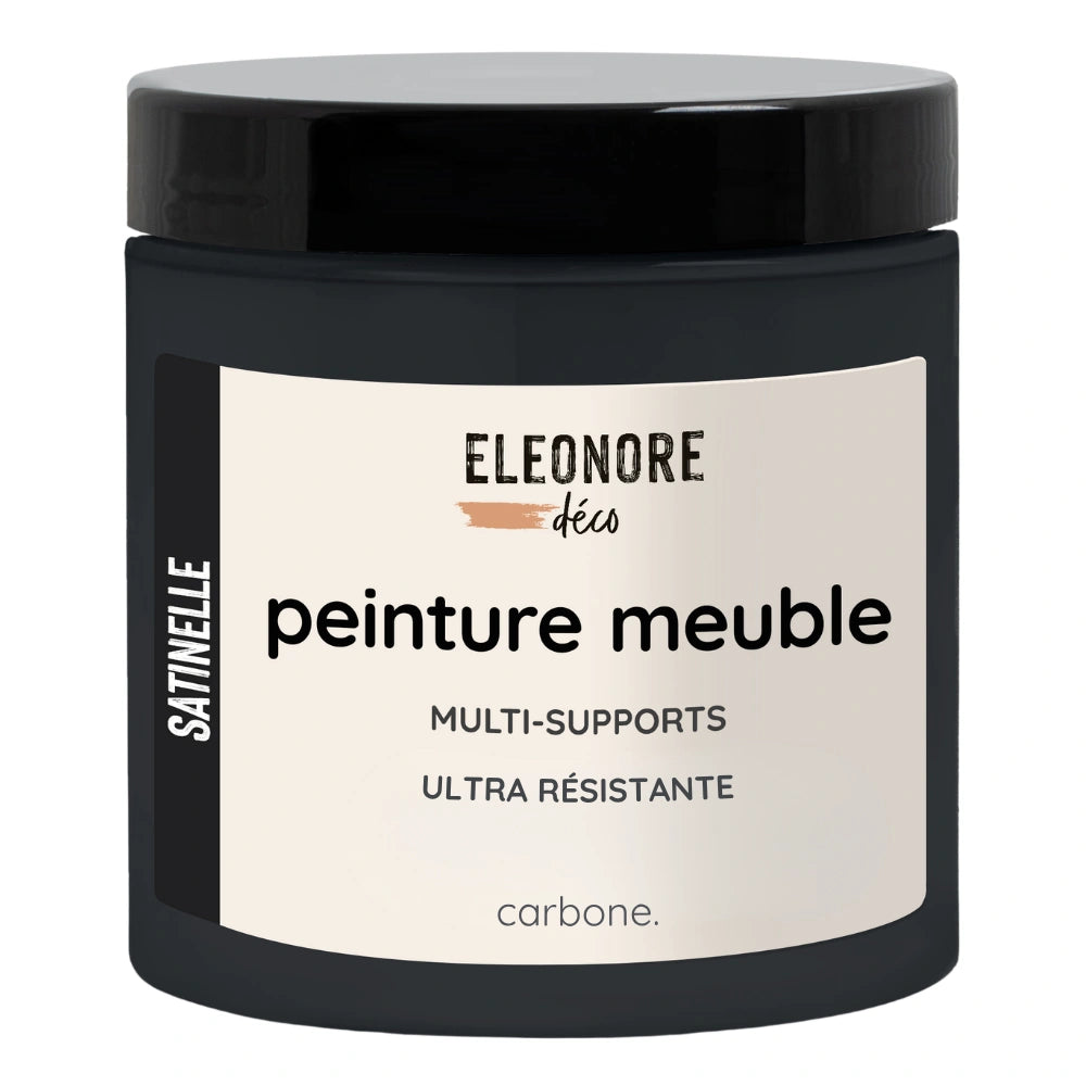 Peinture meuble et cuisine pour bois et mélaminé - Satinelle Eléonore Déco couleur noir Carbone