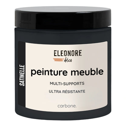 Peinture meuble et cuisine pour bois et mélaminé - Satinelle Eléonore Déco couleur noir Carbone