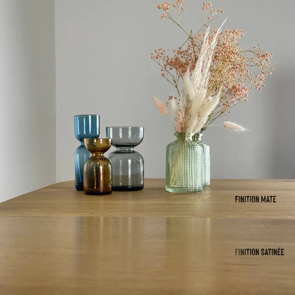 Différence de finitions du Vernis incolore mat et satin
