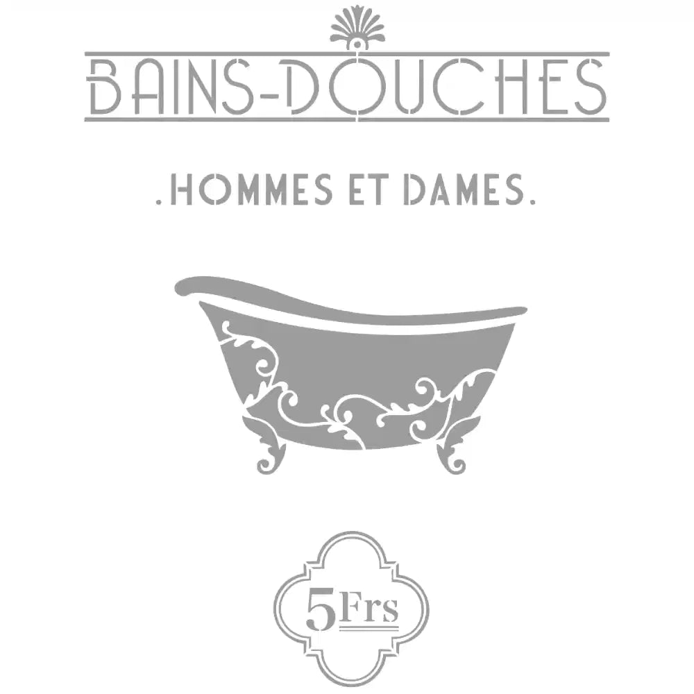 Pochoir déco Affiche Bains douches