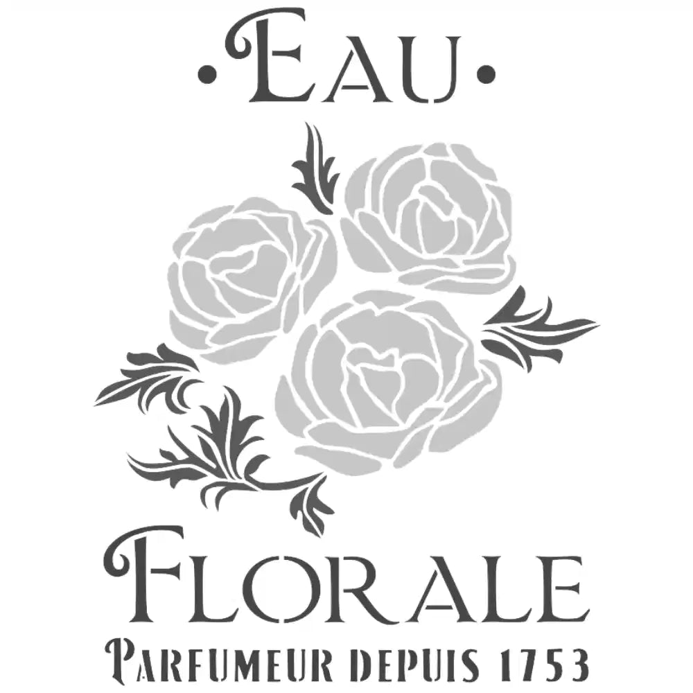 Pochoir déco Affiche Eau florale