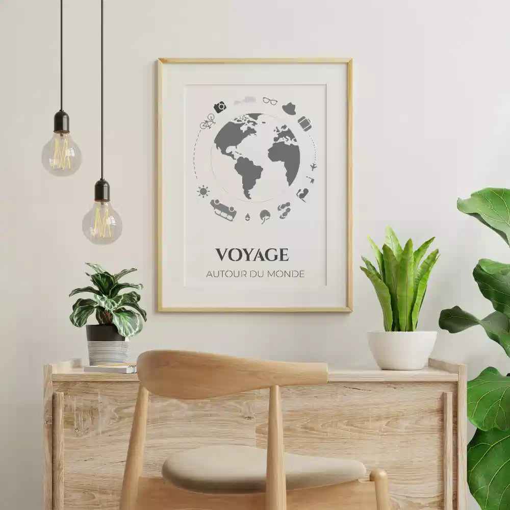 Pochoir déco Voyage autour du monde