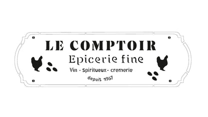 Pochoir à peindre Le Comptoir