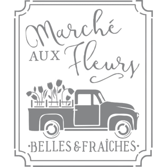 Pochoir à peindre Marché aux fleurs