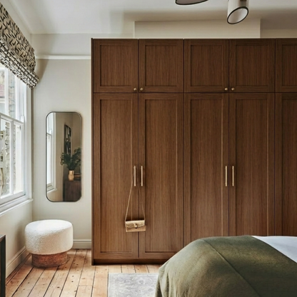 Armoire repeinte avec notre peinture Effet Bois - Sensation Bois - couleur Noyer. Peinture effet bois tout support, pour meuble, cuisine et meuble en mélaminé