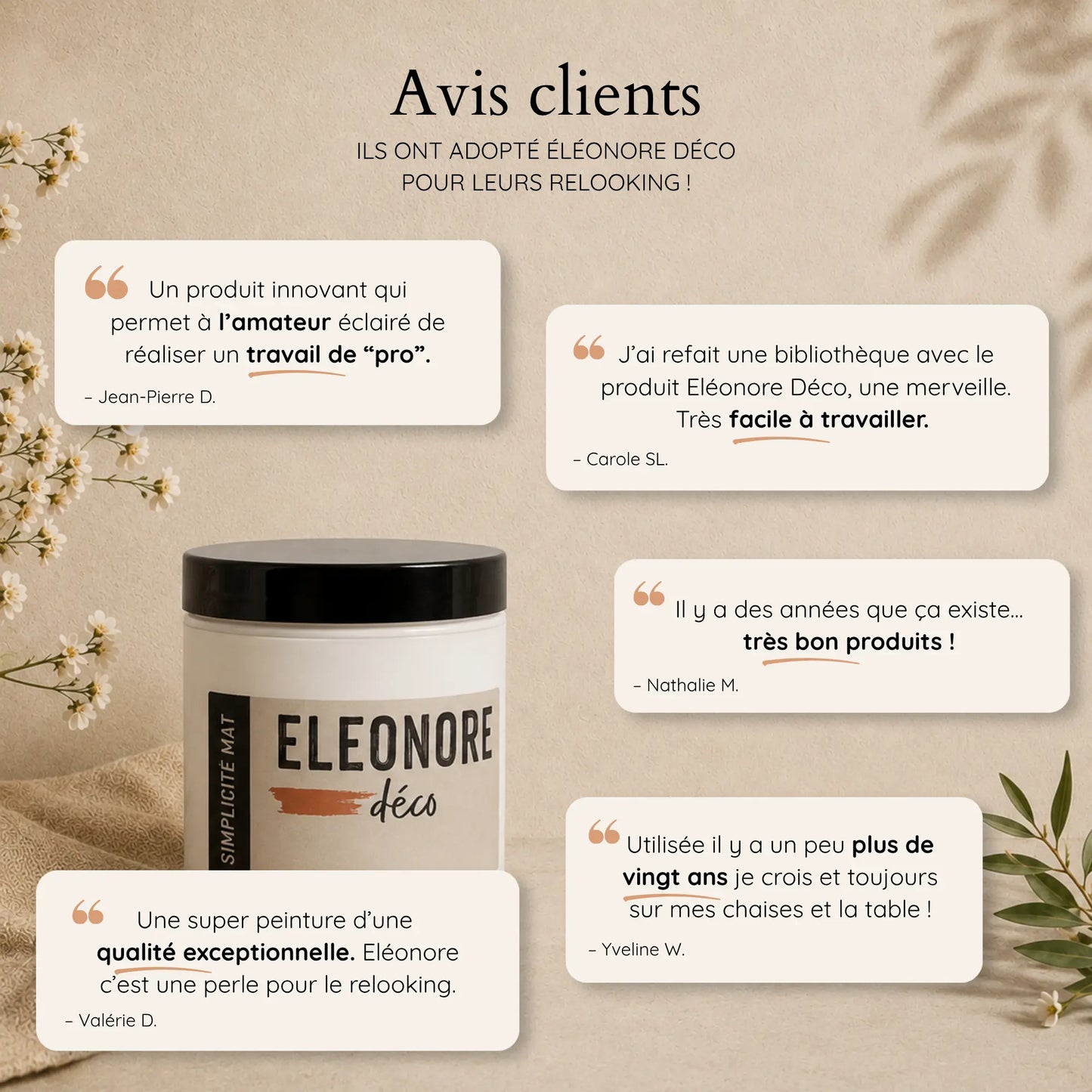 Avis clients peinture pour meuble Éléonore Déco
