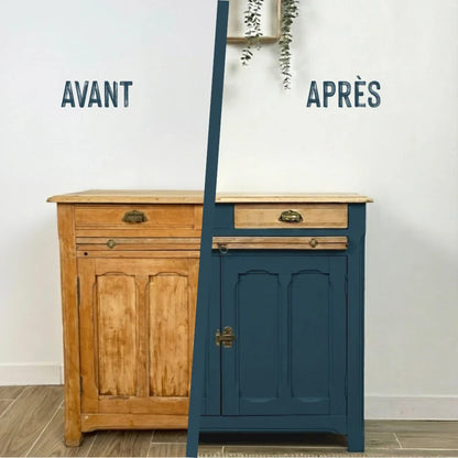 Buffet en bois relooké couleur Boston - peinture Eléonore Déco