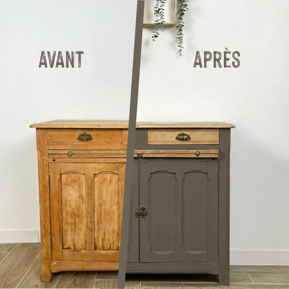 Buffet en bois relooké couleur Havane - peinture Eléonore Déco