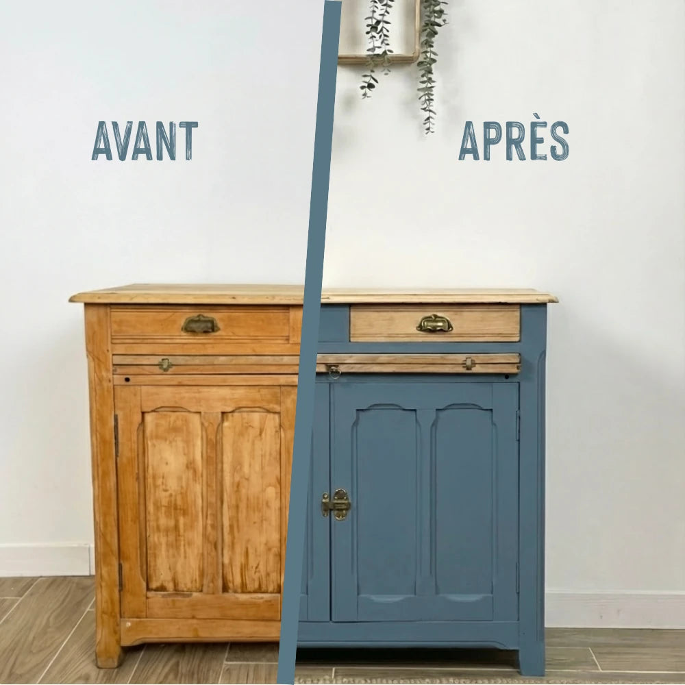 Buffet en bois relooké couleur Jersey - peinture Eléonore Déco
