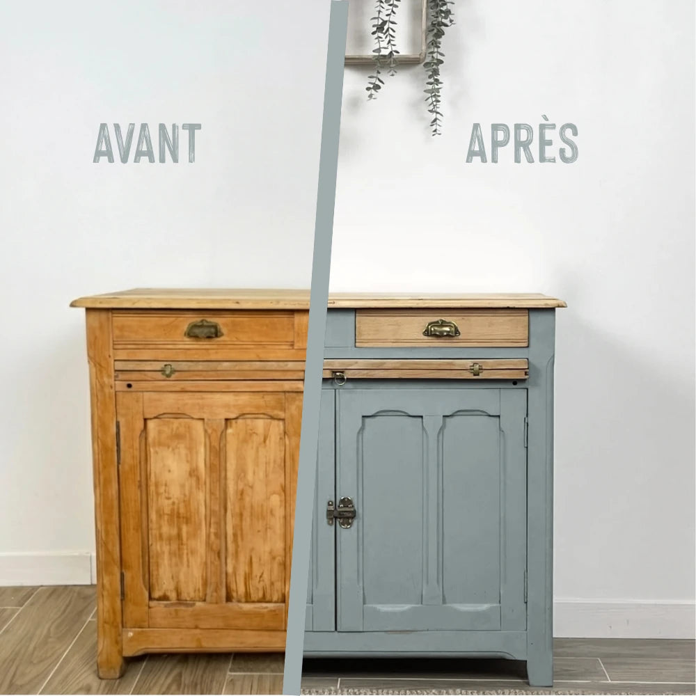Buffet en bois relooké couleur Loft - peinture Eléonore Déco