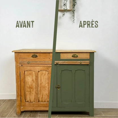 Buffet en bois relooké couleur Mélèze - peinture Eléonore Déco