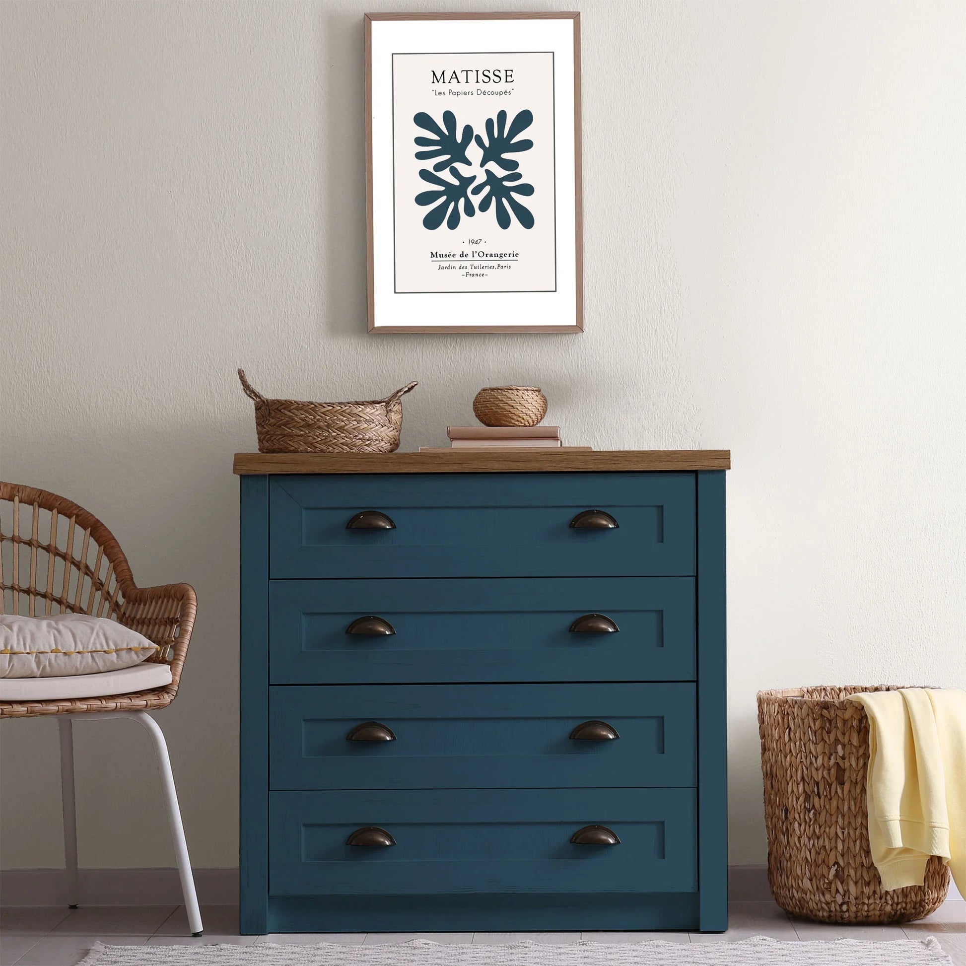 Commode relookée en couleur Boston – peinture Eléonore Déco.