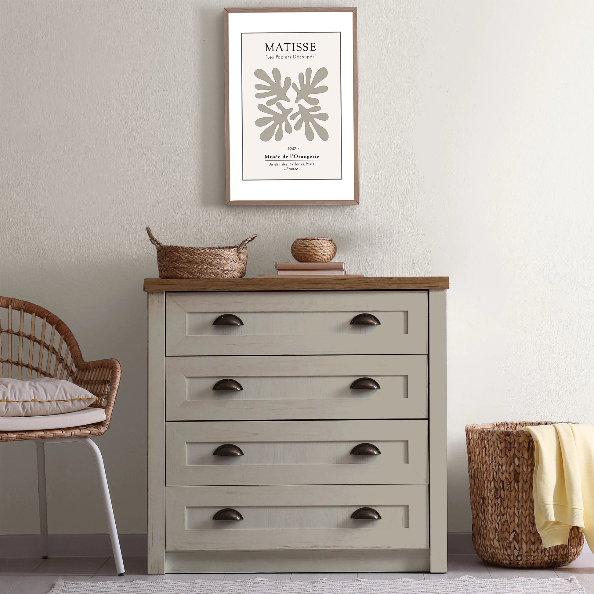 Commode relookée en couleur Gris de suede – peinture Eléonore Déco.