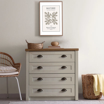 Commode relookée en couleur Gris de suede – peinture Eléonore Déco.