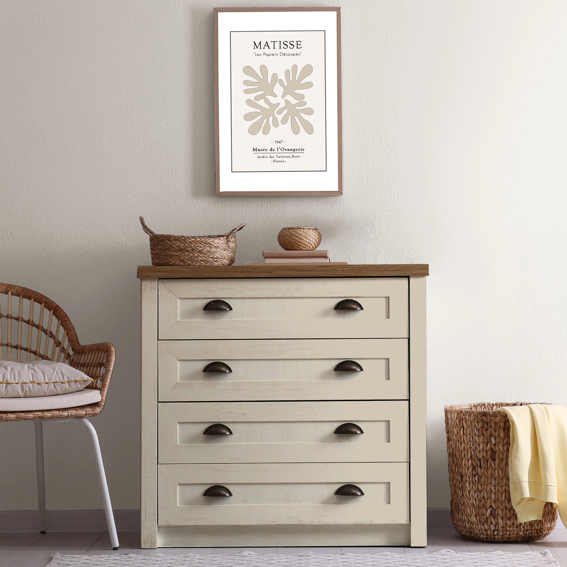 Commode relookée en couleur Lin – peinture Eléonore Déco.