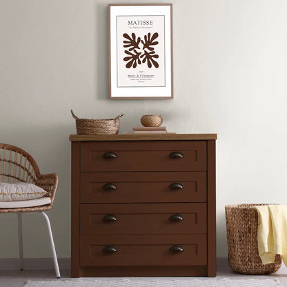 Commode relookée en couleur marron Chocolat viennois – peinture Eléonore Déco