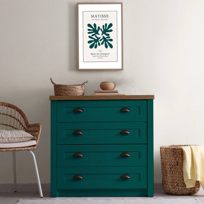 Commode relookée en couleur Petroleum – peinture Eléonore Déco.