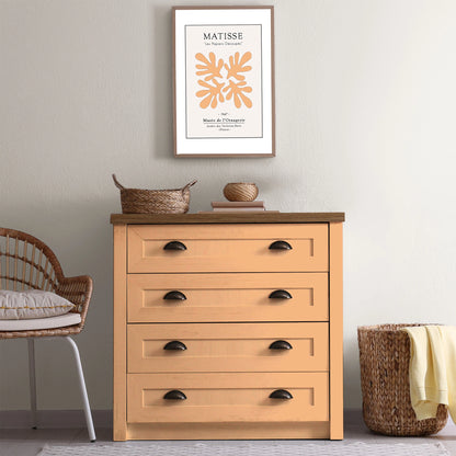 Commode relookée en couleur Sorbet abricot – peinture Eléonore Déco.