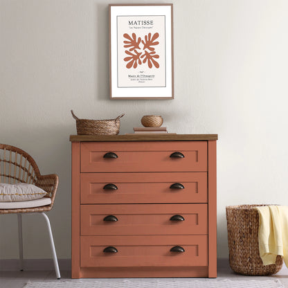 Commode relookée en couleur Terracotta – peinture Eléonore Déco.