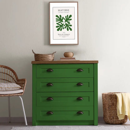 Commode relookée en couleur vert Choux choux – peinture Eléonore Déco