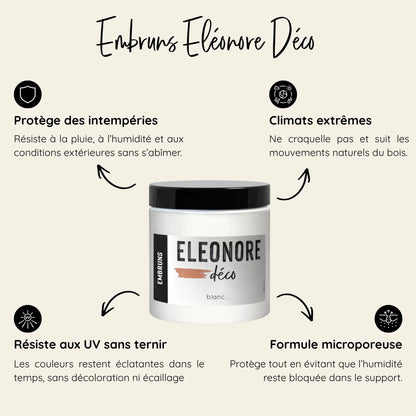Avantages peinture extérieure Eleonore Déco protection intempéries UV humidité formule microporeuse.