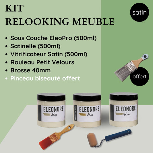 Kit Relooking Meuble Satin Pinceau biseauté offert