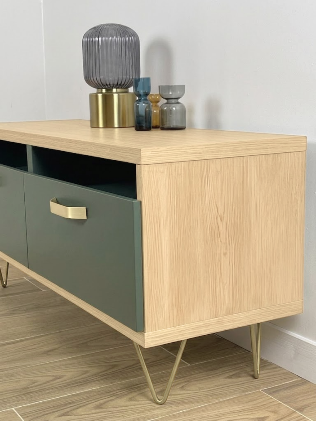 Meuble Ikea en mélaminé repeint avec peinture effet bois Sensation Bois Eléonore Déco couleur Chêne Naturel