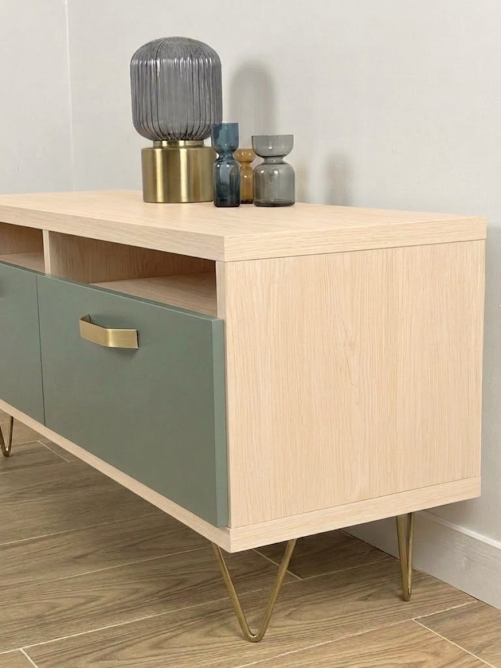 Meuble Ikea en mélaminé repeint avec peinture effet bois Sensation Bois Eléonore Déco couleur Pin Nordique