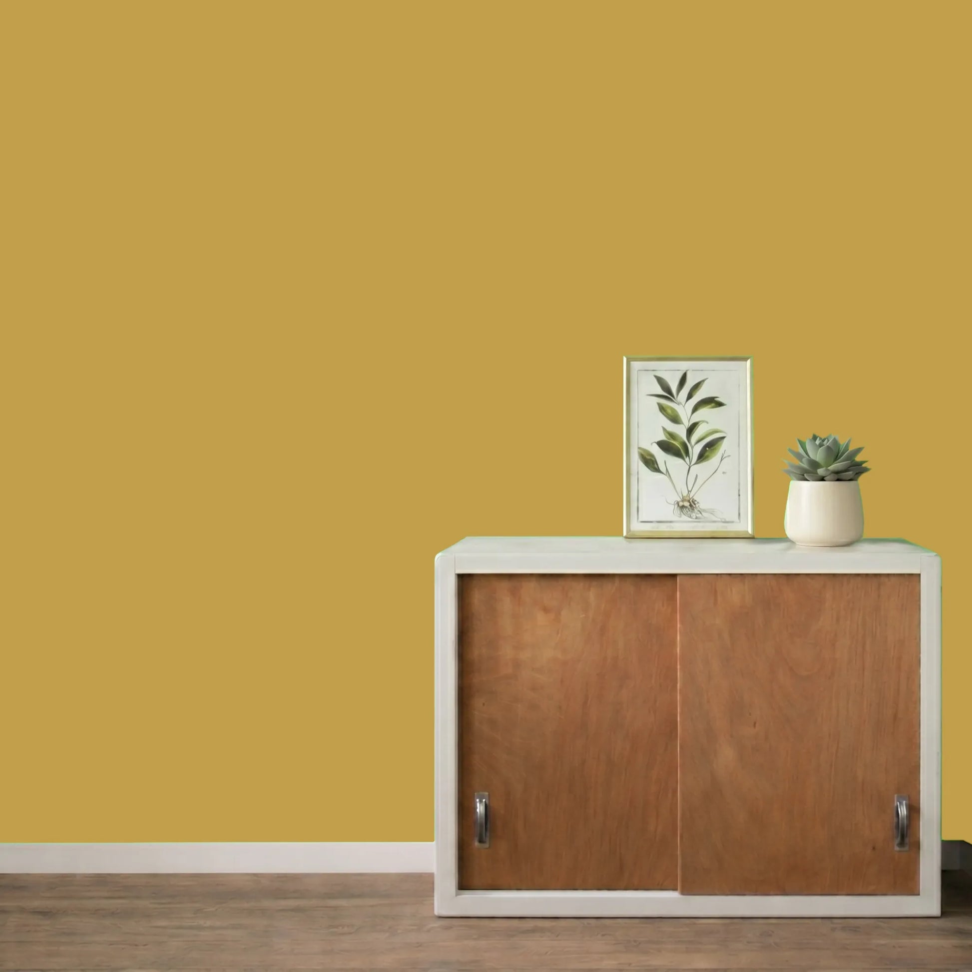 Mur repeint avec la couleur Toscane, peinture murale Éléonore Déco.
