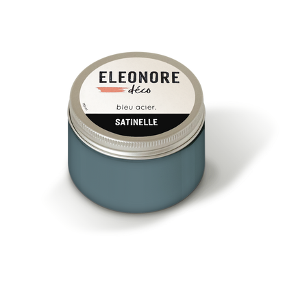 Peinture meuble Satinelle 150ml couleur Bleu acier – Eléonore Déco.