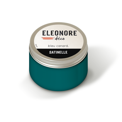Peinture meuble Satinelle 150ml couleur Bleu canard – Eléonore Déco.