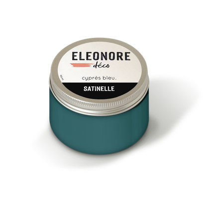 Peinture meuble Satinelle 150ml couleur Cypres bleu – Eléonore Déco.