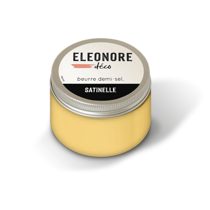 Peinture meuble Satinelle 150 ML couleur jaune Beurre demi-sel – Eléonore Déco