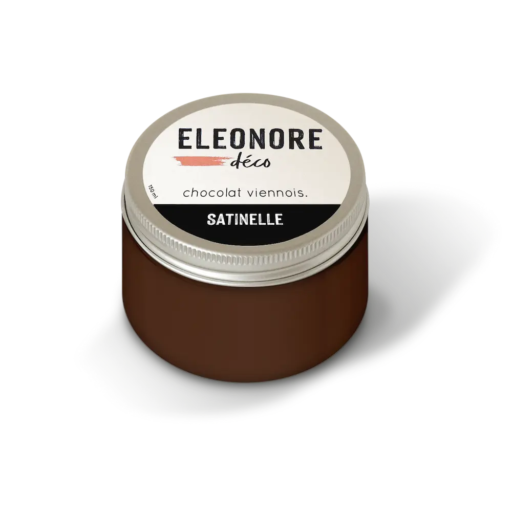 Peinture meuble Satinelle 150 ML couleur marron  Chocolat viennois – Eléonore Déco
