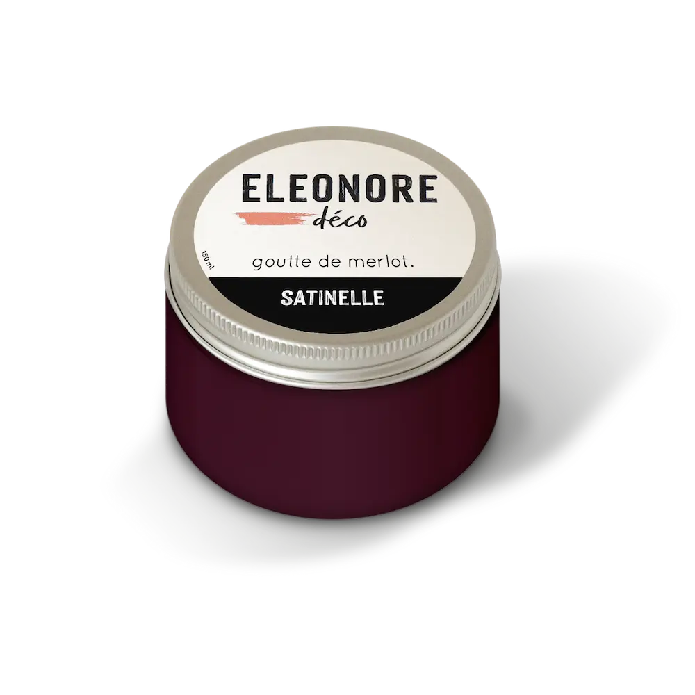 Peinture meuble Satinelle 150 ML couleur rouge Goutte de merlot – Eléonore Déco