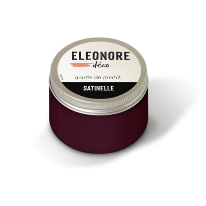 Peinture meuble Satinelle 150 ML couleur rouge Goutte de merlot – Eléonore Déco