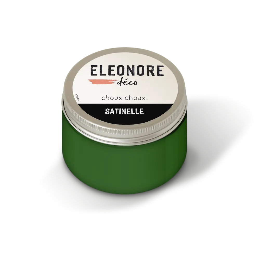 Peinture meuble Satinelle 150 ML couleur vert Choux choux – Eléonore Déco