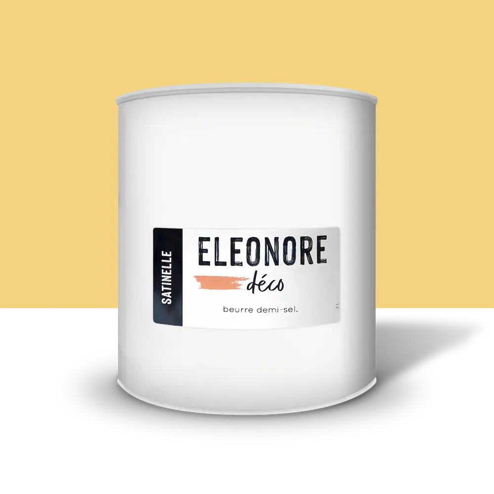 Peinture meuble Satinelle 2L couleur jaune Beurre demi-sel – Eléonore Déco
